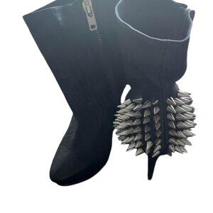 Givanno Spiked Slouchy Stiletto Heeled Ankle Booties Size 39/Size 9M